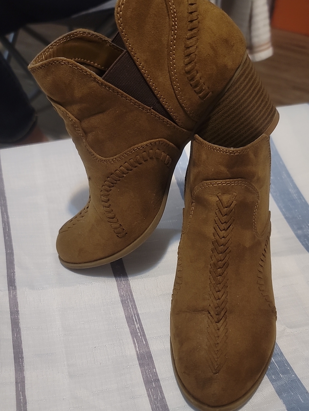 Indigo Suede Ankle Boots in Brown